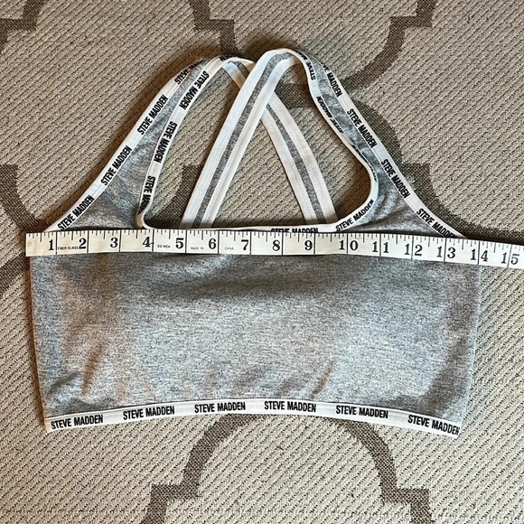 Steve Madden soft Crop Cami Racerback Sports Bralette, Removable Pads - Picture 6 of 12